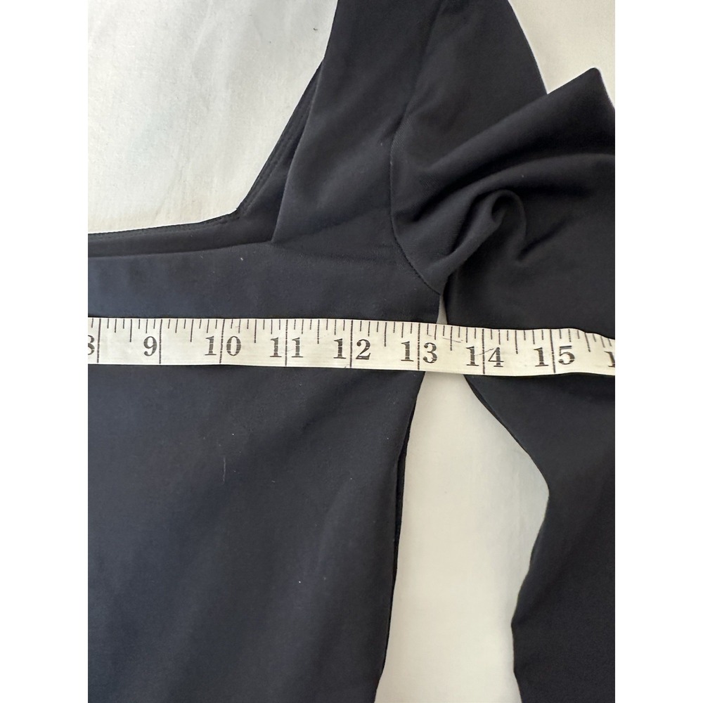 Aritzia Babaton Contour Square Neck Long Sleeve Romper Womens Small Black - Picture 8 of 11